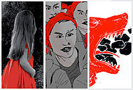 flicka, kvinnor och varg