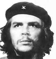 svartvit porträttbild på Che Guevara
