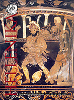 Kratär från Paestum. Euripides drama Herakles.