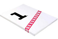 Omslag Vidvinkel Magazine nr 1, i vitt, rosa och svart med en stor etta