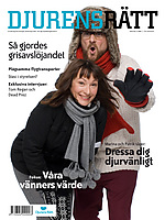 Djurens Rätt 4/09 omslag. Marina Schiptjenko från BWO och Patrik Arve från Teddybears visar vägen mot en djurfri dresscode.