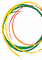 cirkel-virvel med röda, gröna och gula kritstreck