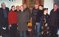 (left to right) Juris Kronbergs, Hildred Crill, Daniel Weissbort, Johann Hjalmarsson, Bengt Jangfeldt, Andrey Gritsman, Gleb Shulpyakov, Valentina Polukhina, Les Murray, at the poetry reading "Poetiska Skärningspunkter" (At the Point of Crossing) in the Nordic Museum (Stockholm, October 2004).  Photographer: Petra Isaksson 