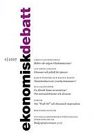 Omslag Ekonomisk debatt nr 1/07, vitt med svart och lila text