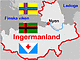 Karta med tre flaggor