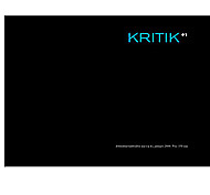 Omslag Kritik nr 1, svart med blå text