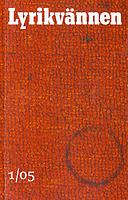 omslag Lyrikvännen  röd heltäckningsmatta med cirkelformigt avtryck från till exempel ett vinglas