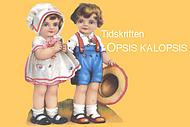 bokmärke med äppelkindade barnt: tidskriften: Opsis Kalopsis