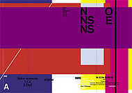 Omslag OEI nr 33-34-35, färgfält i lila, rött, gult, vitt, blått