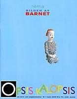 Omslag Opsis Kalopsis, ljusblått med bild av staty: flicka i prickig klänning av Lena Cronqvist