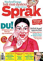 Omslag Språktidningen nr 2/07 med tecknad nepalesisk kvinna som talar teckenspråk