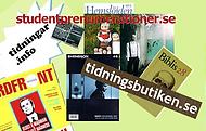 tidskriftsomslag och loggor till studentprenumerationer.se, tidningar.info och tidningsbutiken.se