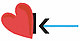 hjärta med en k-pil