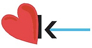 hjärta med en k-pil
