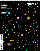 Omslag Vinduet nr 2/08, svart med färgglada fläckar